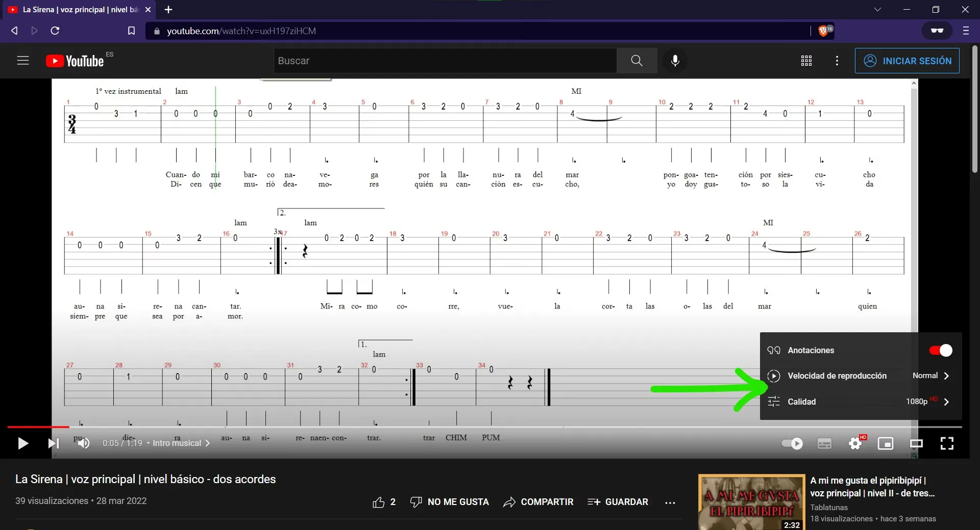 Opciones de configuración